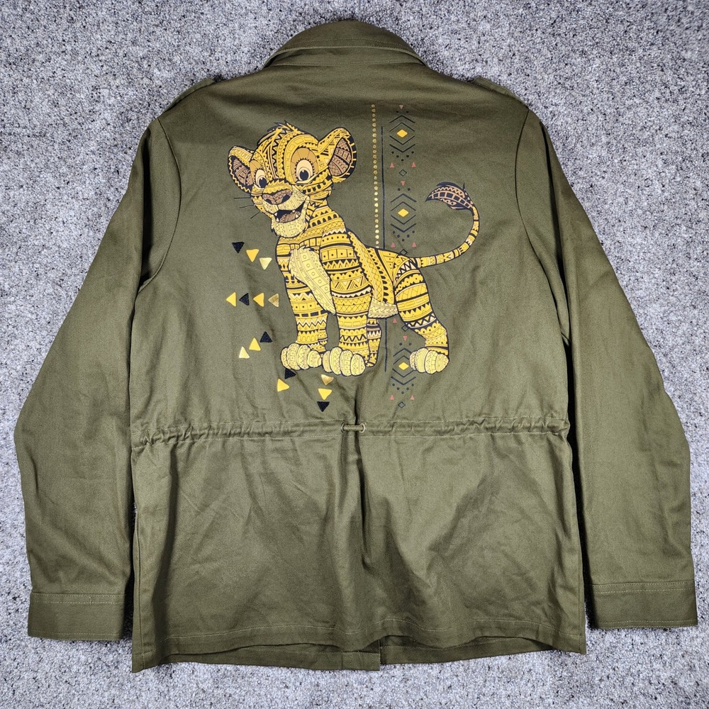 Disneyland Paris Lion King Jacket Womens Large Olive Green Utility Simba NWT